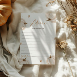 Fall Baby Shower Advice For The Parents Card