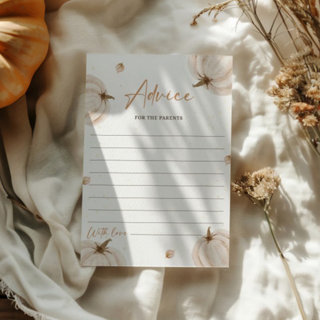 Fall Baby Shower Advice For The Parents Card (Creator Uploaded)