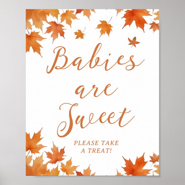Fall Baby Shower Babies are Sweet Favour Poster (Front)