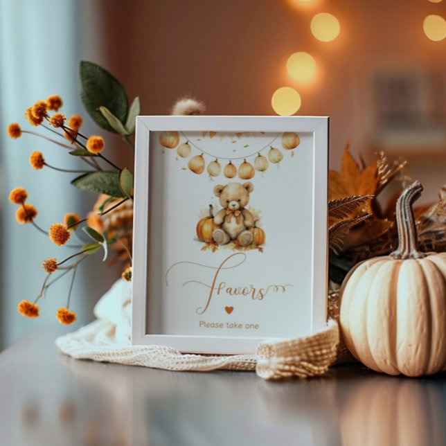 Fall Baby shower bear favours please take one Poster (Creator Uploaded)