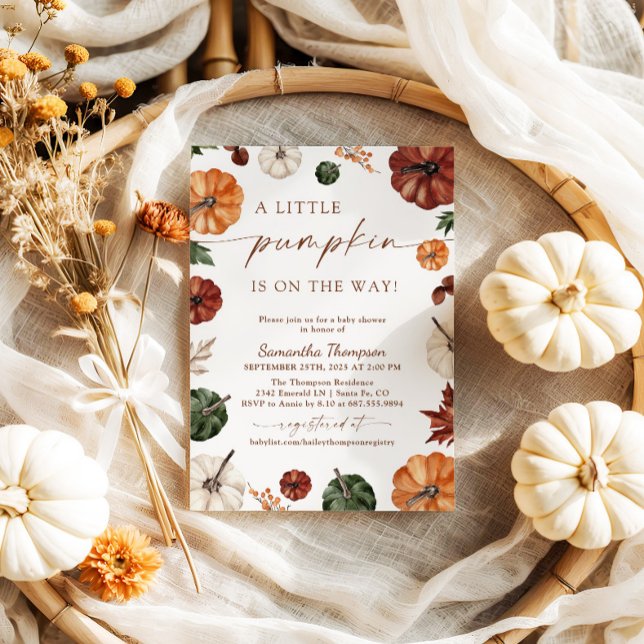 Fall Baby Shower | Boho A Little Pumpkin Invitation (Creator Uploaded)