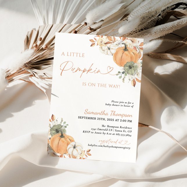 Fall Baby Shower | Boho A Little Pumpkin Invitation (Creator Uploaded)