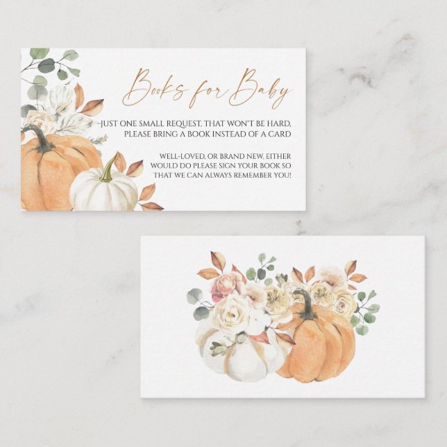Fall Baby Shower books for baby Enclosure Cards (Front/Back)