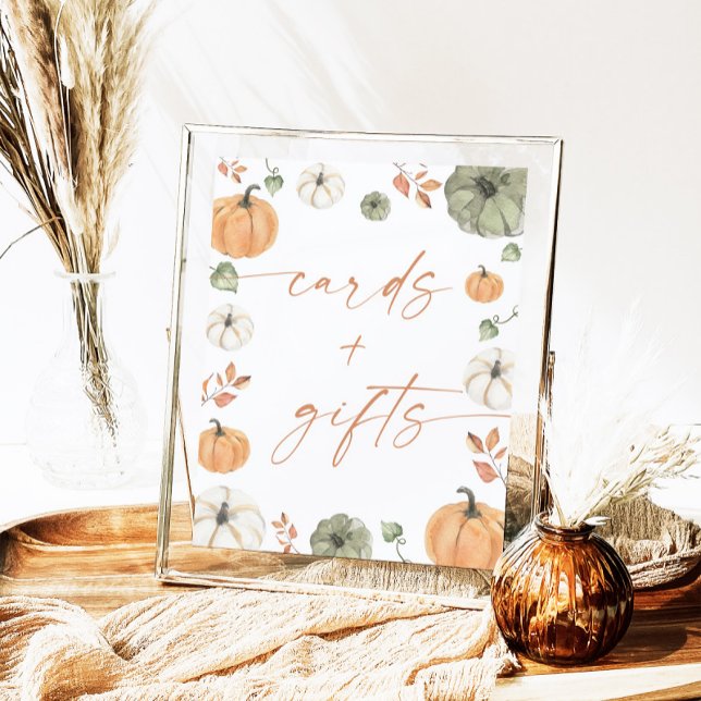 Fall Baby Shower Cards and Gifts Sign, Pumpkin Poster (Creator Uploaded)