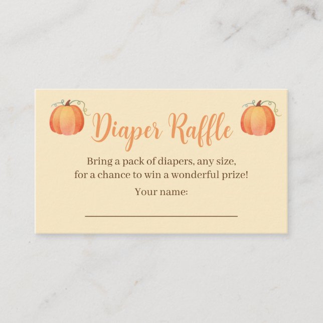 Fall Baby Shower Diaper Raffle Cards (Front)