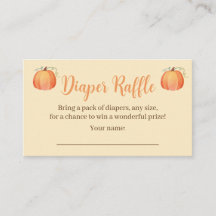 Fall Baby Shower Diaper Raffle Cards