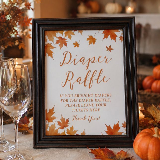 Fall Baby Shower Diaper Raffle  Poster (Creator Uploaded)