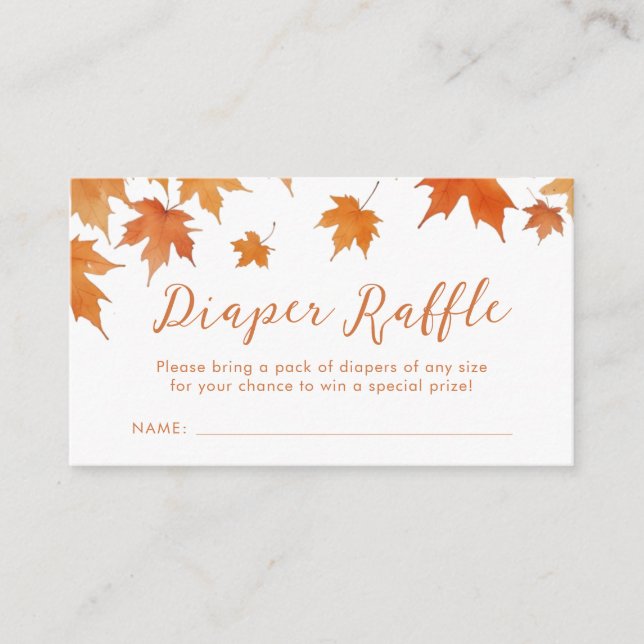 Fall Baby Shower Diaper Raffle Ticket  Enclosure Card (Front)