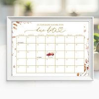 Fall Baby Shower Due Date Calendar