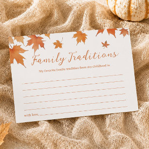 Fall Baby Shower Family Traditions Game Card