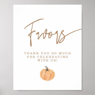 Fall Baby Shower Favors Sign, Pumpkin Favors Sign