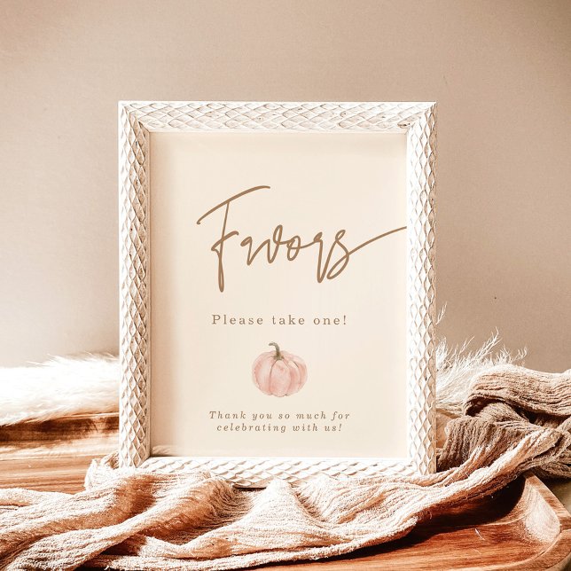 Fall Baby Shower Favours Sign, Pumpkin Favours Sig Poster (Creator Uploaded)
