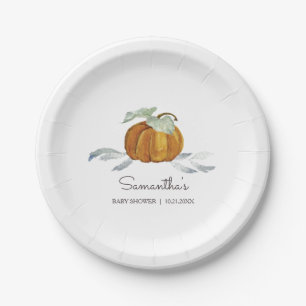 Fall Baby Shower Gender Neutral Pumpkin Paper Plate