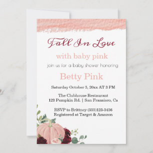 Fall baby shower girl Invitation