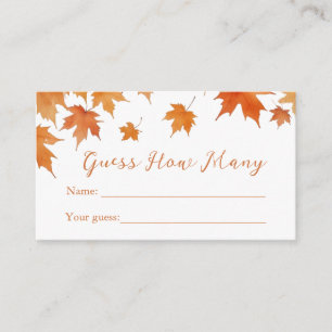 Fall Baby Shower Guess How Many Game Enclosure Card