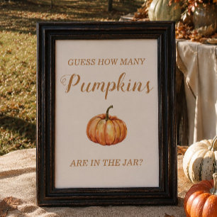 Fall Baby Shower Guess How Many Pumpkins Game Poster