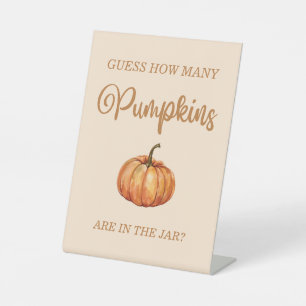 Fall Baby Shower Guess How Many Pumpkins  Pedestal Sign