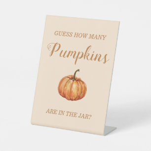 Fall Baby Shower Guess How Many Pumpkins Pedestal Sign