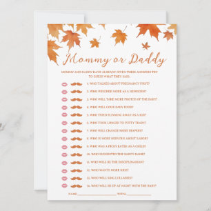 Fall Baby Shower Guess Who Game Card