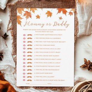 Fall Baby Shower Guess Who Game Card