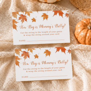 Fall Baby Shower How Big is Her Belly Game Enclosure Card