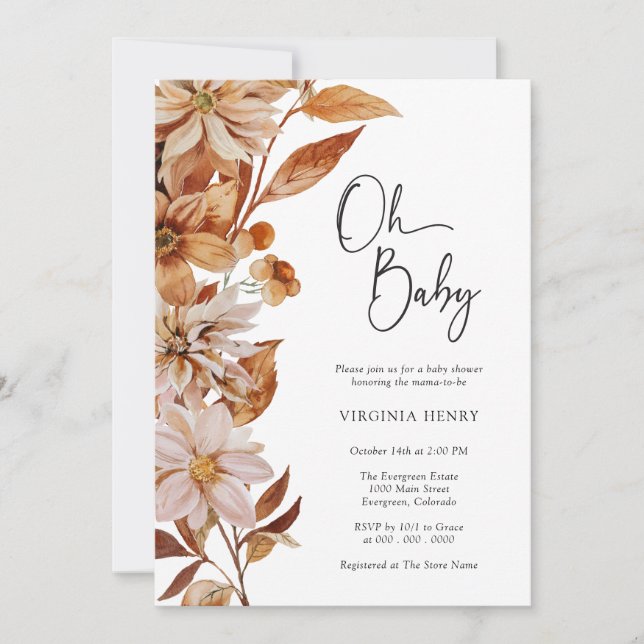 Fall Baby Shower Invitation (Front)