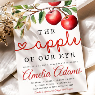Fall Baby Shower Invitation, Apple Of Our Eye Baby Invitation