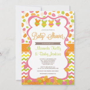 Fall Baby Shower Invitation / Girl Fall Invitation