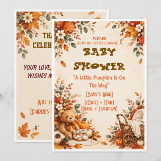 Fall Baby Shower Invitation Little Pumpkin
