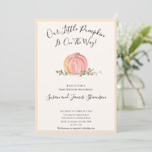 Fall Baby Shower Little Pumpkin Themed Invitation