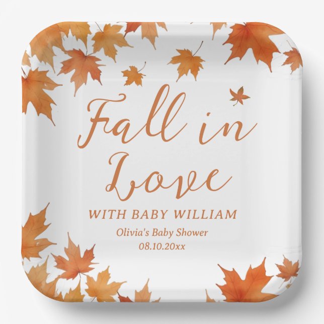 Fall Baby Shower  Paper Plate (Front)