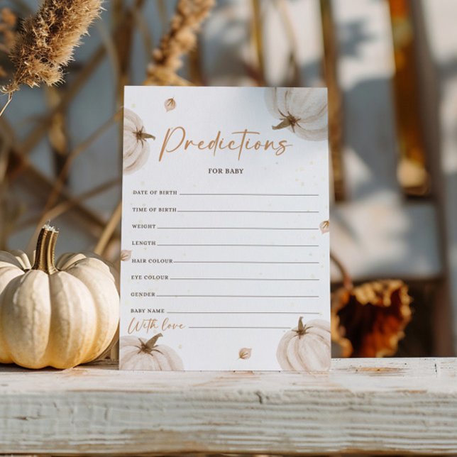 Fall Baby Shower Predictions For Baby Card (Creator Uploaded)