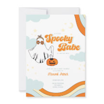 Fall Baby Shower Retro Ghost Groovy Baby Shower