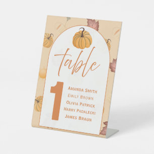 Fall Baby Shower Table Number Sign 