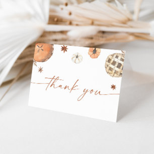 Fall Baby Shower Thank You Card, Little Cutie Pie Card