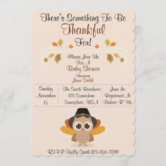 Fall Baby Shower (Thankful) Invitation