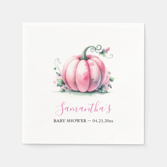 Fall Baby Shower Theme Personalised  Napkin (Front)