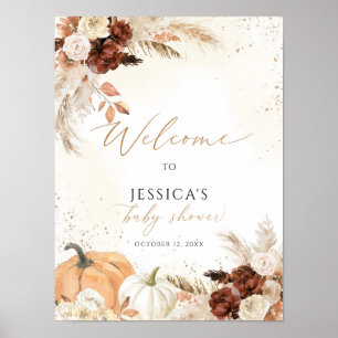 Fall baby shower welcome sign, little pumpkin sign