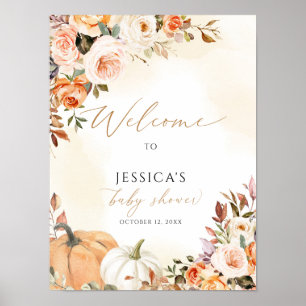 Fall baby shower welcome sign, little pumpkin sign