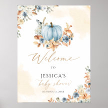 Fall baby shower welcome sign, little pumpkin sign