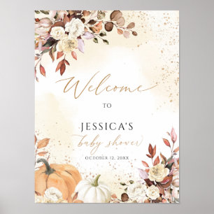 Fall baby shower welcome sign, little pumpkin sign