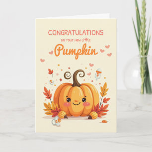Fall Baby Sprinkle Congratulations Little Pumpkin Card