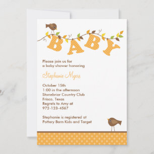 Fall Baby Vine Invitations