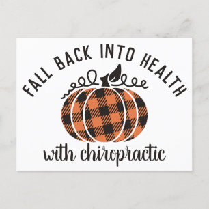 Fall back into health, chiropractic, chiropractic  postcard