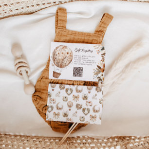 Fall Balloon QR Code Baby Shower Registry Card