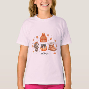 Fall Basics Cosy Autumn Aesthetic Pumpkin Leopard T-Shirt