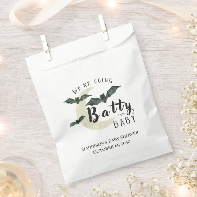 Fall Batty for Baby Bat Halloween Baby Shower Favour Bags (Clipped)