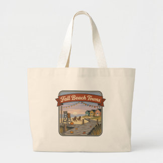 Fall Beach Towns Large Tote Bag