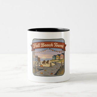 Fall Beach Towns Two-Tone Coffee Mug