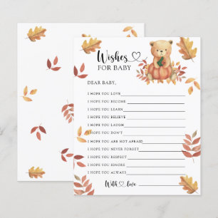 Fall bear - Party game wishes for baby